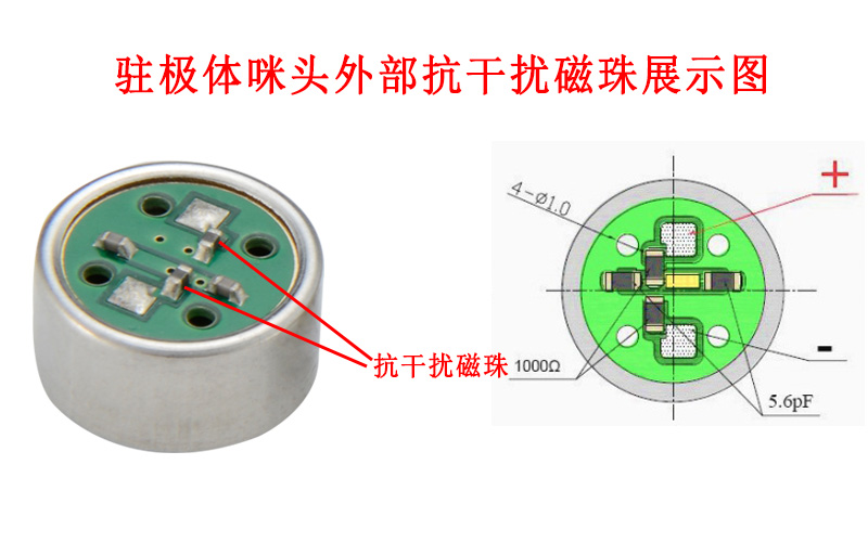 驻极体咪头加上抗干扰磁珠有什么作用？